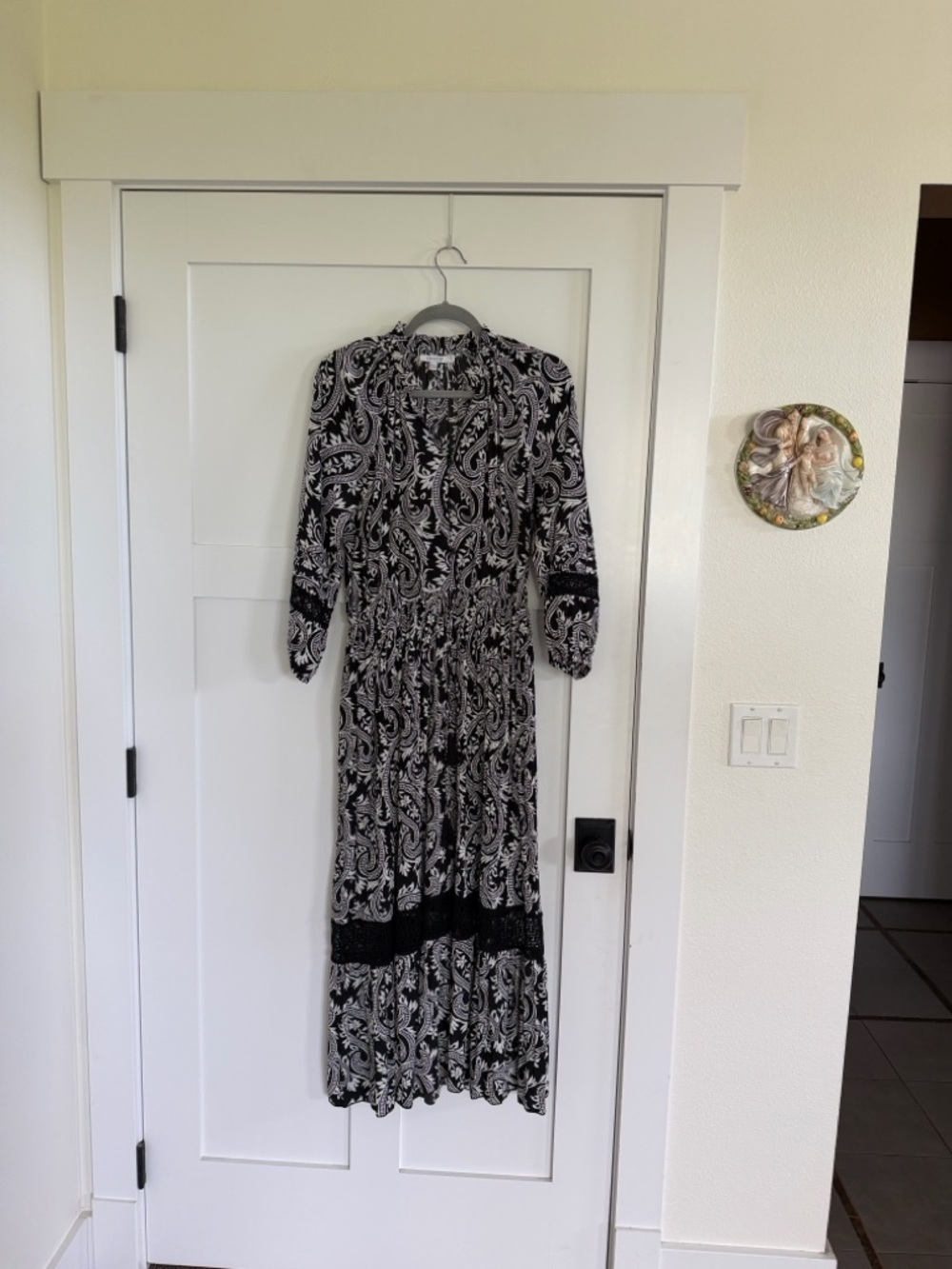Chico's Black and White Paisley Maxi Dress